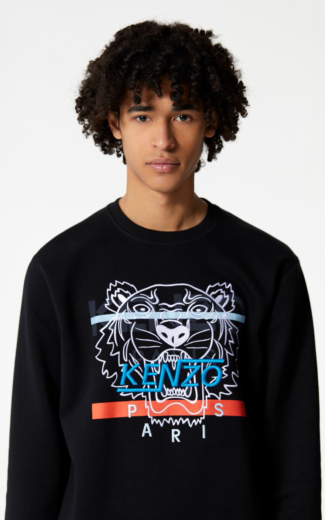 Kenzo Tiger Sweatshirt Erkek Siyah | 5328-RHSDE